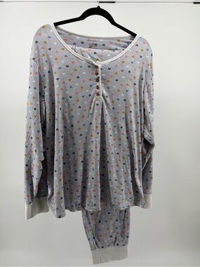 Cuddl Duds Women's Two Piece Jogger Pants Pajama Lounge Set Size 3X, Comfy